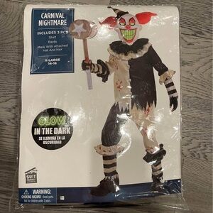 Carnival Nightmare Glow-in-the-Dark Clown Costume for Kids